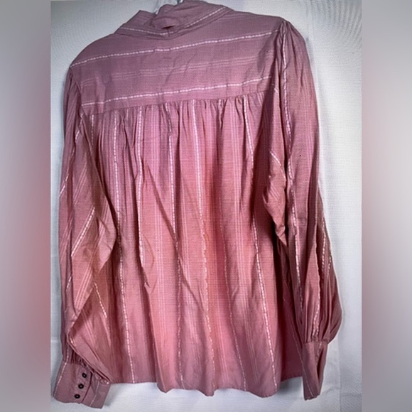 ANA A New Approach Womens Rayon Cotton Ballon Sleeve Pink Blouse Sz L NWT - Picture 2 of 11
